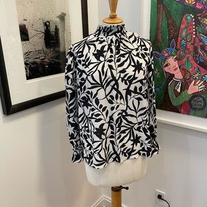 Tucker Stella Top, Long Sleeve Silk Printed Blouse